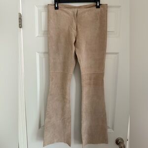 Bebe Beige Suede Flare Pants